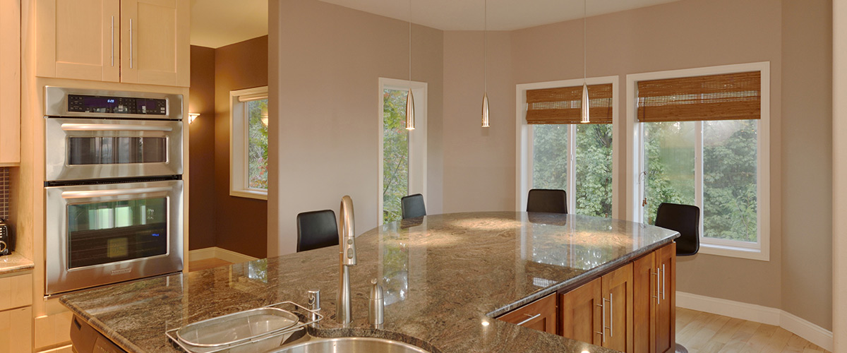 kitchen with darker cabinets