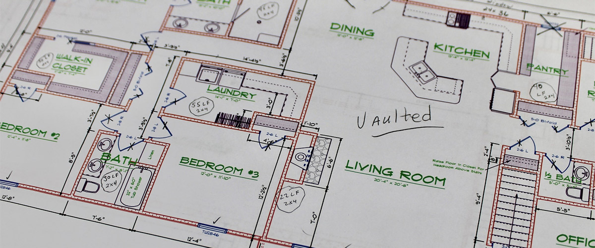 blueprint of a house showing bedroom, office, bathroom, and living room locations
