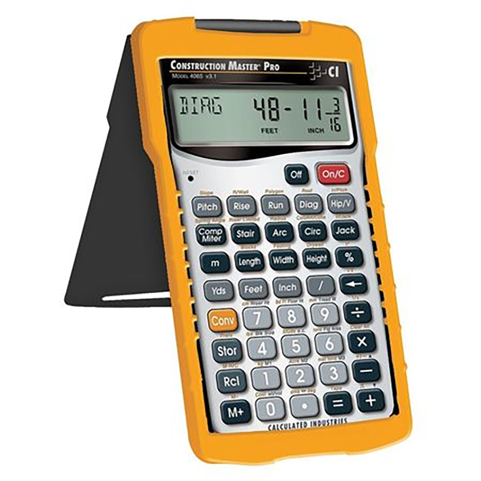 calculator sitting upright