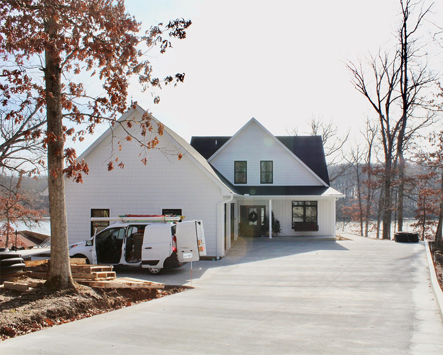 exterior view of the Lake Sara Craftsman Style new home