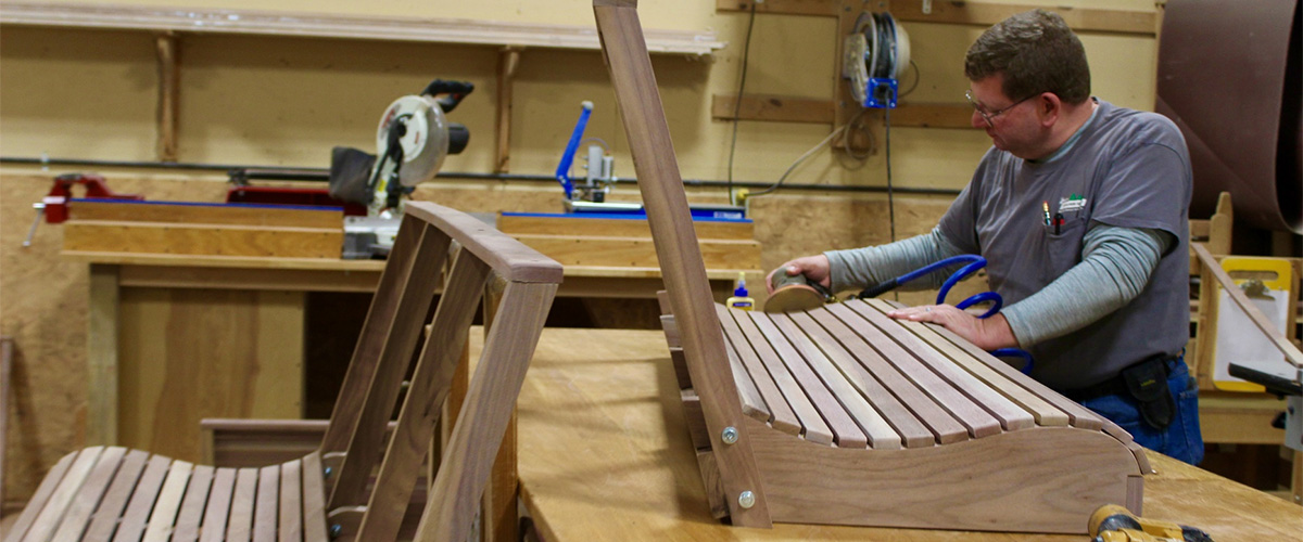 worker building porch swings